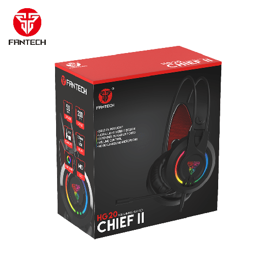  Headset Fantech HG20 Chief II Negro RGB – Audífonos Gamer con Micrófono